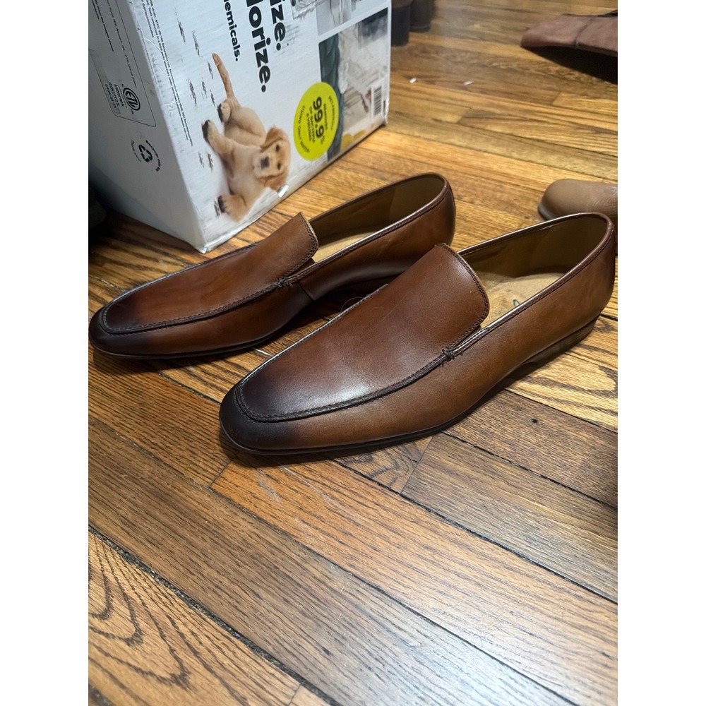 Giorgio Brutini Mick Loafers Mens 10.5 Brown Good Leather Burnished Moc Toe